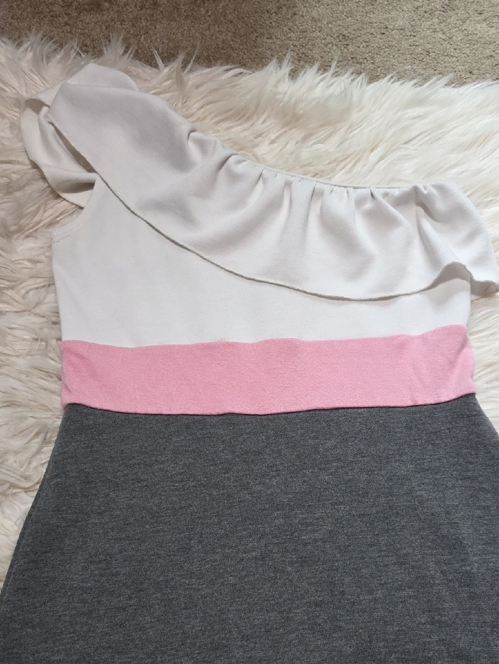 Windsor One Shoulder Ruffle Dress- Medium - Picture 2 of 8